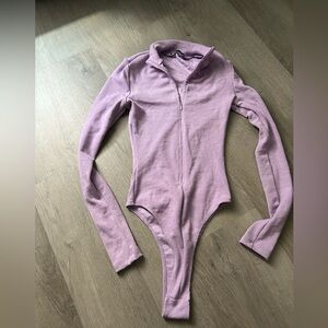 Purple long sleeve bodysuit